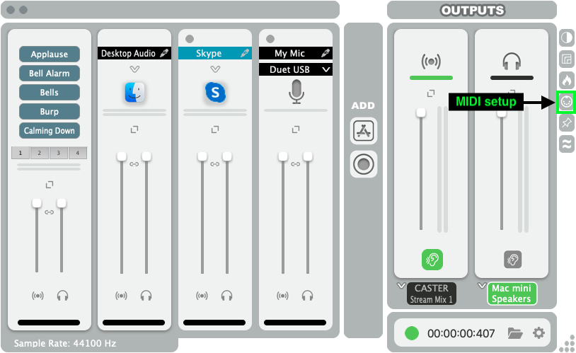 MIDI control audio routing for Mac